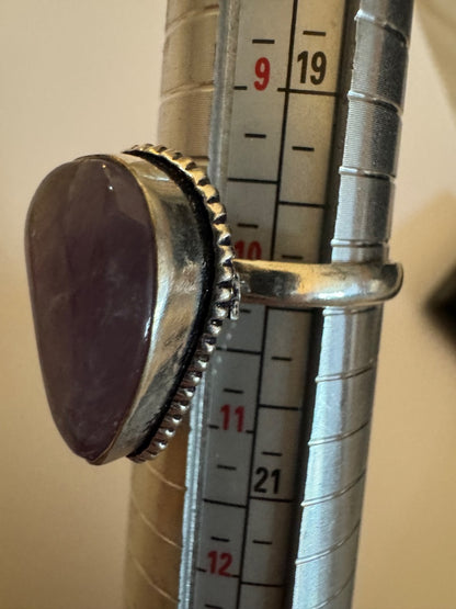 Amethyst teardrop 925 ring 10