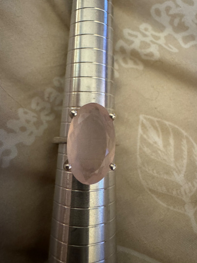 Large pink 925 ring 10