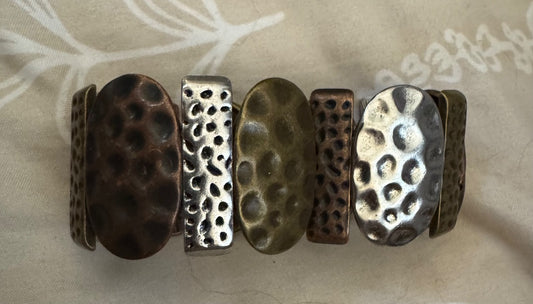 Multi metal color stretchy bracelet
