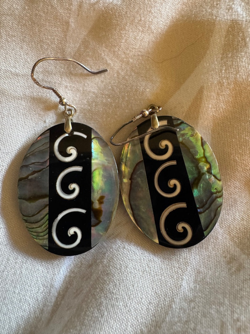 Oval Abalone dangle earrings