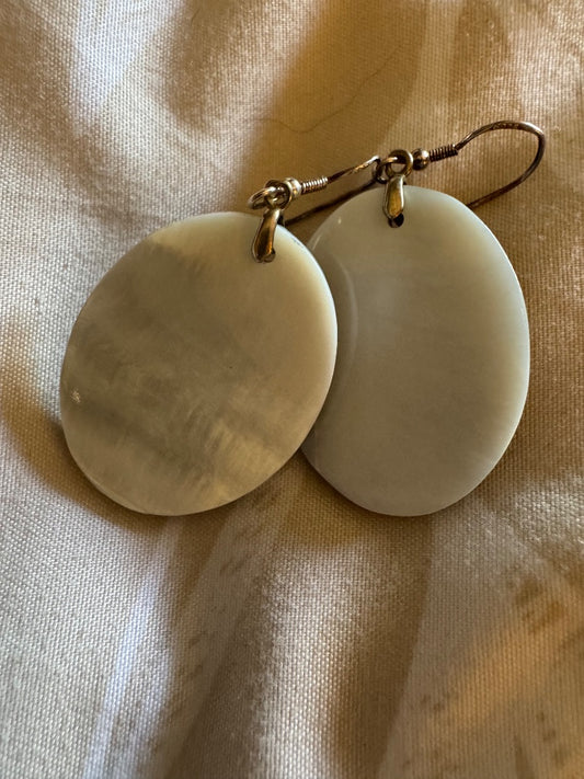 Oval Abalone dangle earrings
