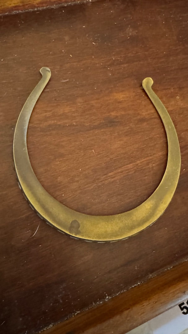 Vintage brass & mother of pearl collar necklace