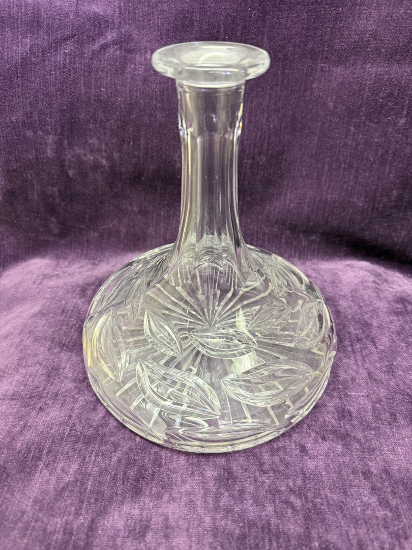 Clear  VTG Crystal Ship Decanter, 9" T x 8" Di