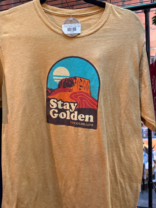 Dirt Yo Colorado "Stay Golden" T-shirt, L