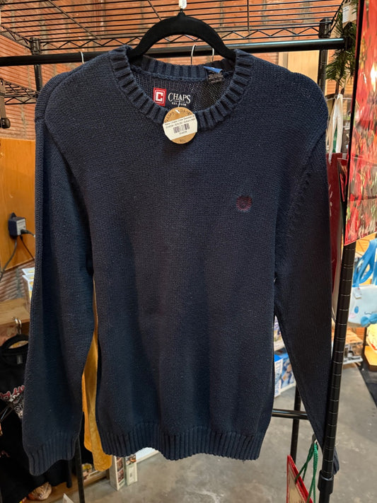 Navy Chaps Crew Sweater, M