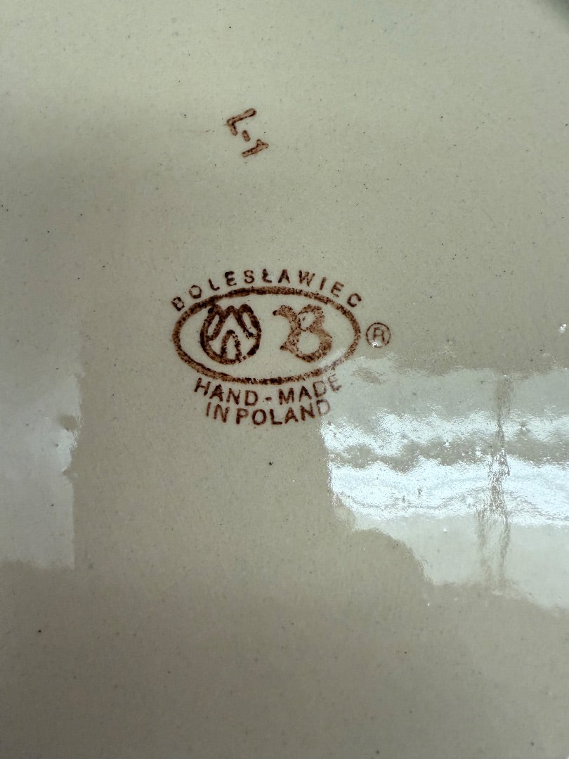 Blu/Crm Boleslawiec Polish Pottery Platter, 9.25"