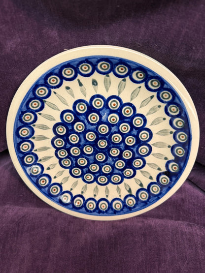 Blu/Crm Boleslawiec Polish Pottery Platter, 9.25"