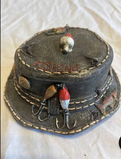 Fishing hat trinket box