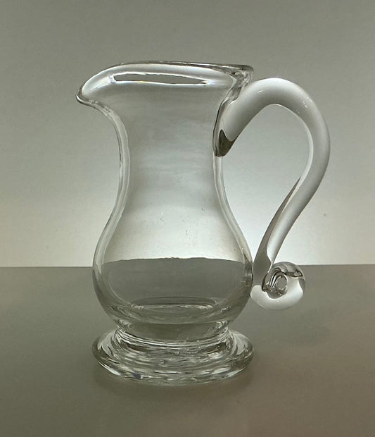 clear  Creamer, blown clear Glass, 4” tall x 2.25” base