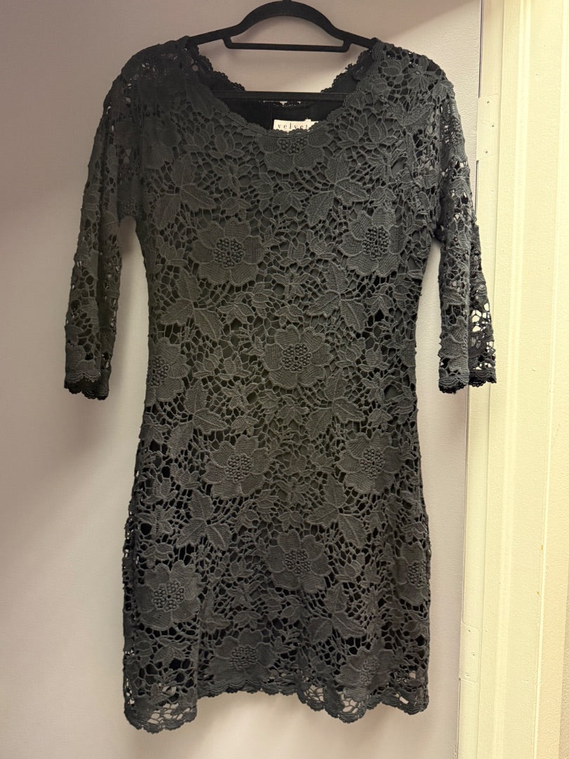 Black Velvet Evening Dress, Med