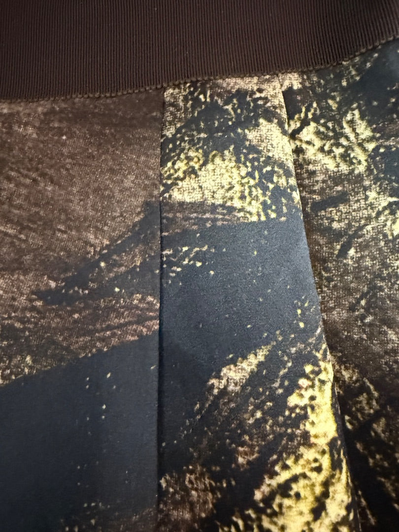 Brn/Org/Rd Alberta Ferretti VTG Silk Designer Skirt, 8