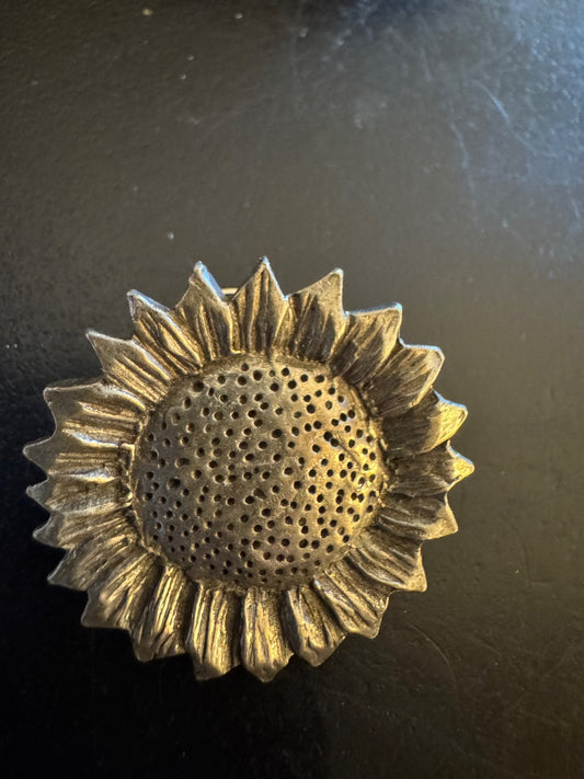 Pewter sunflower push pin