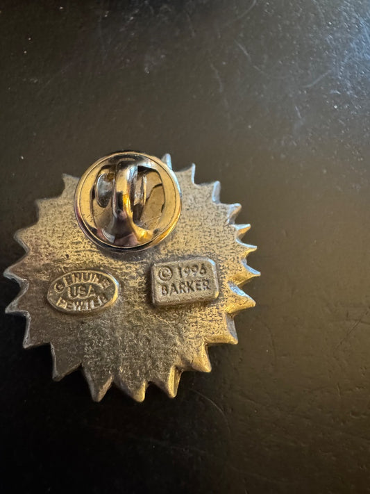 Pewter sunflower push pin