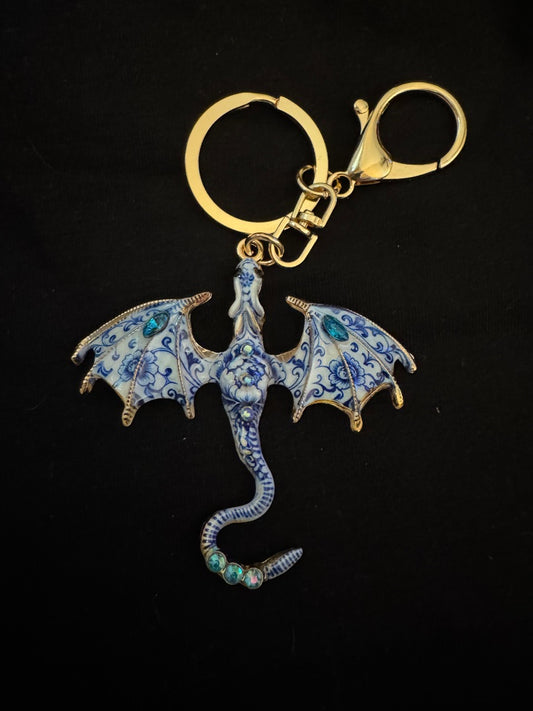 Blue dragon keychain