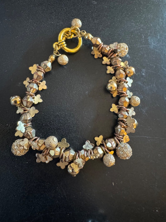 GT ball clover cluster bracelet