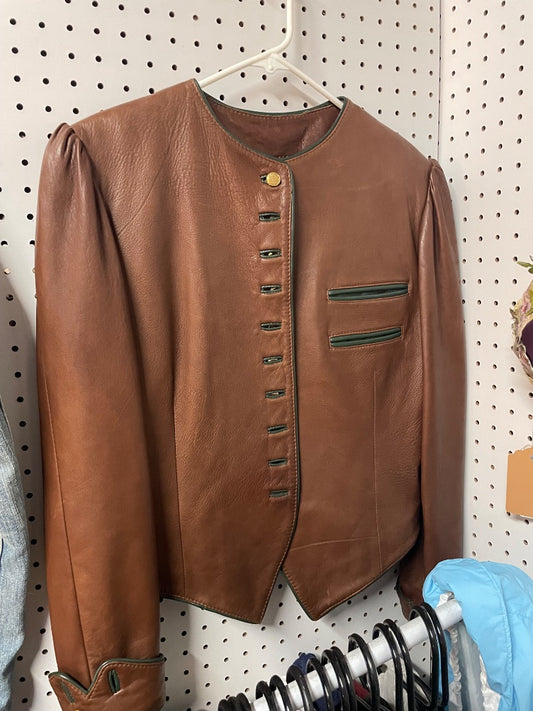 Austrian trachten pleather jacket, size M/L