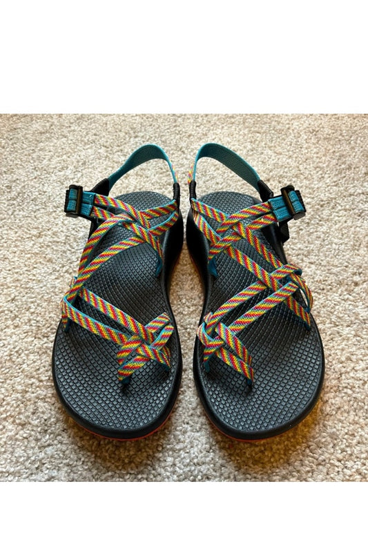 Rainbow Chaco sandals size 10