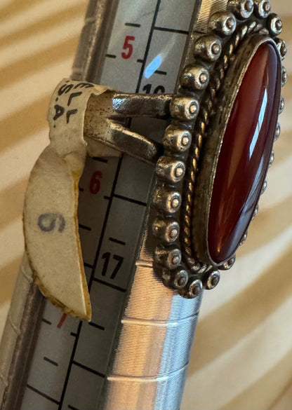 Bell Trading Post Sterling Carnelian ring 5 1/2