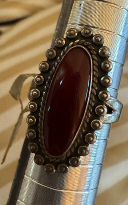 Bell Trading Post Sterling Carnelian ring 5 1/2