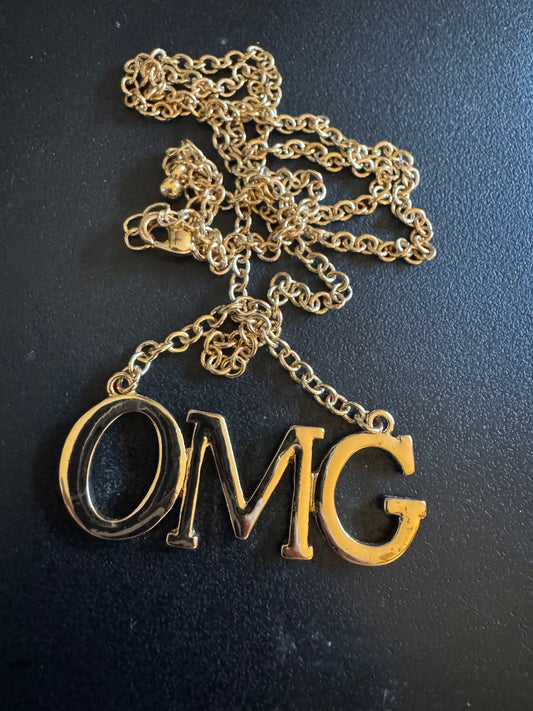OMG gold tone necklace