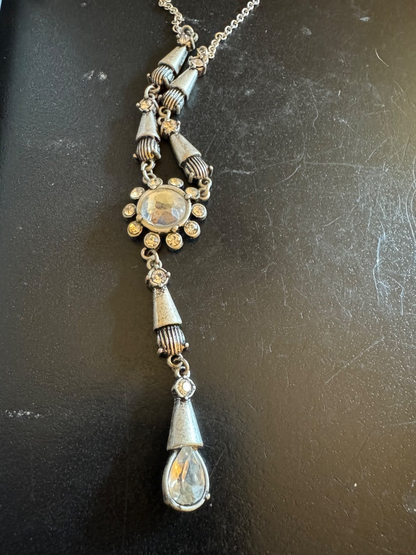 NRQ silver tone dangle necklace