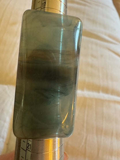 Rectangle Green blue resin ? ring 9