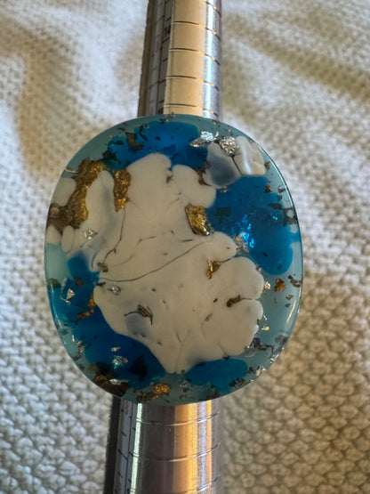 Blue White Gold Resin? ring 7