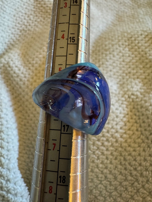 Blue Clear Black Resin? ring 6 1/2