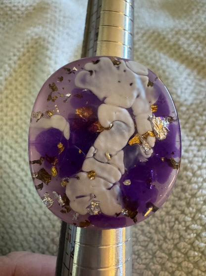 Light Purple White Resin? ring 8
