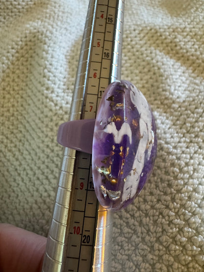 Light Purple White Resin? ring 8