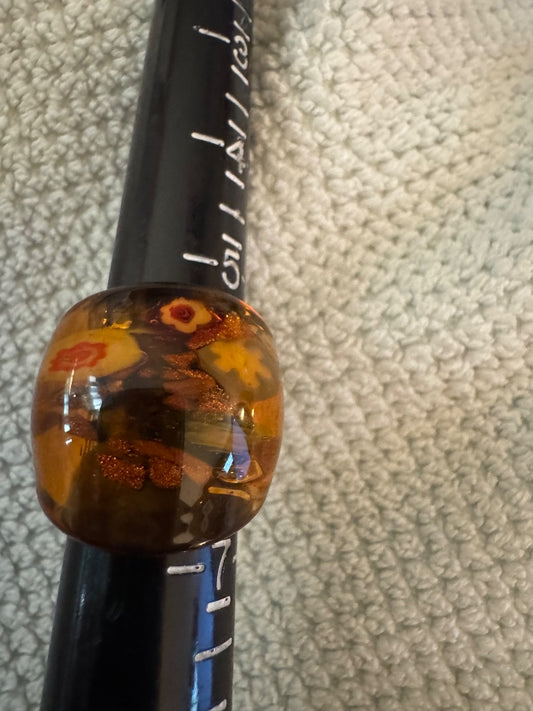 Clear Orange design Resin? ring 6