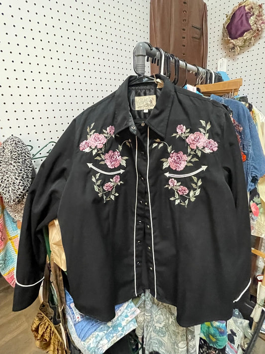 Roper embroidered Western shirt, size 1X