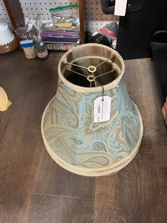 Teal paisley lampshades (set of two)