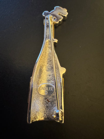 Carolee Celebrate bottle silver tone brooch