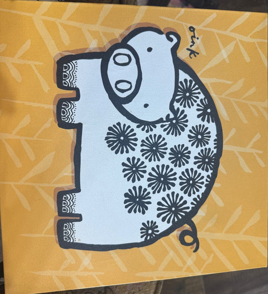 “Oink” Pig Canvas