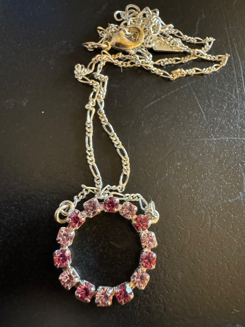 1928 Circle 2 tone pink necklace
