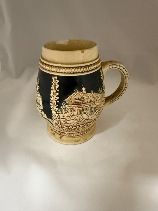 Tan and blue  Stein, Small