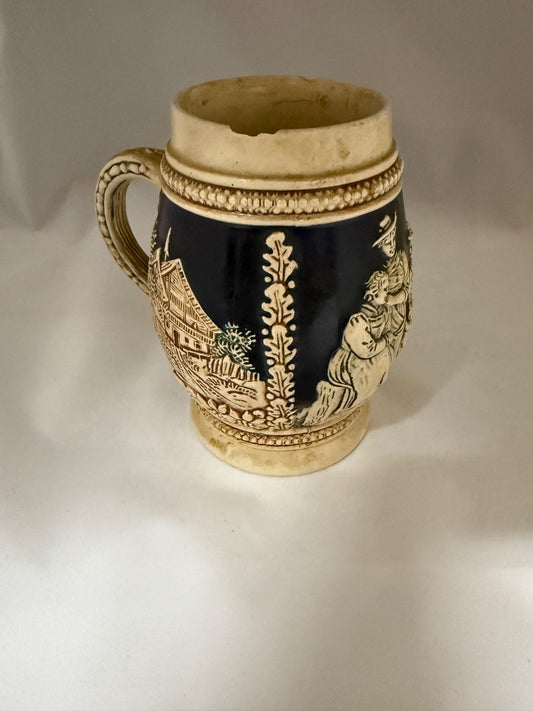 Tan and blue  Stein, Small