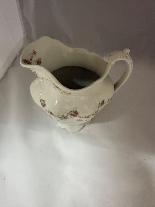 White with flowers Johnson Brothers Ceramic pitcher, Small