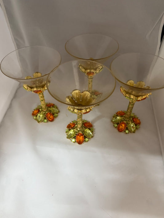Clear with gemstones  Martini glasses, Large