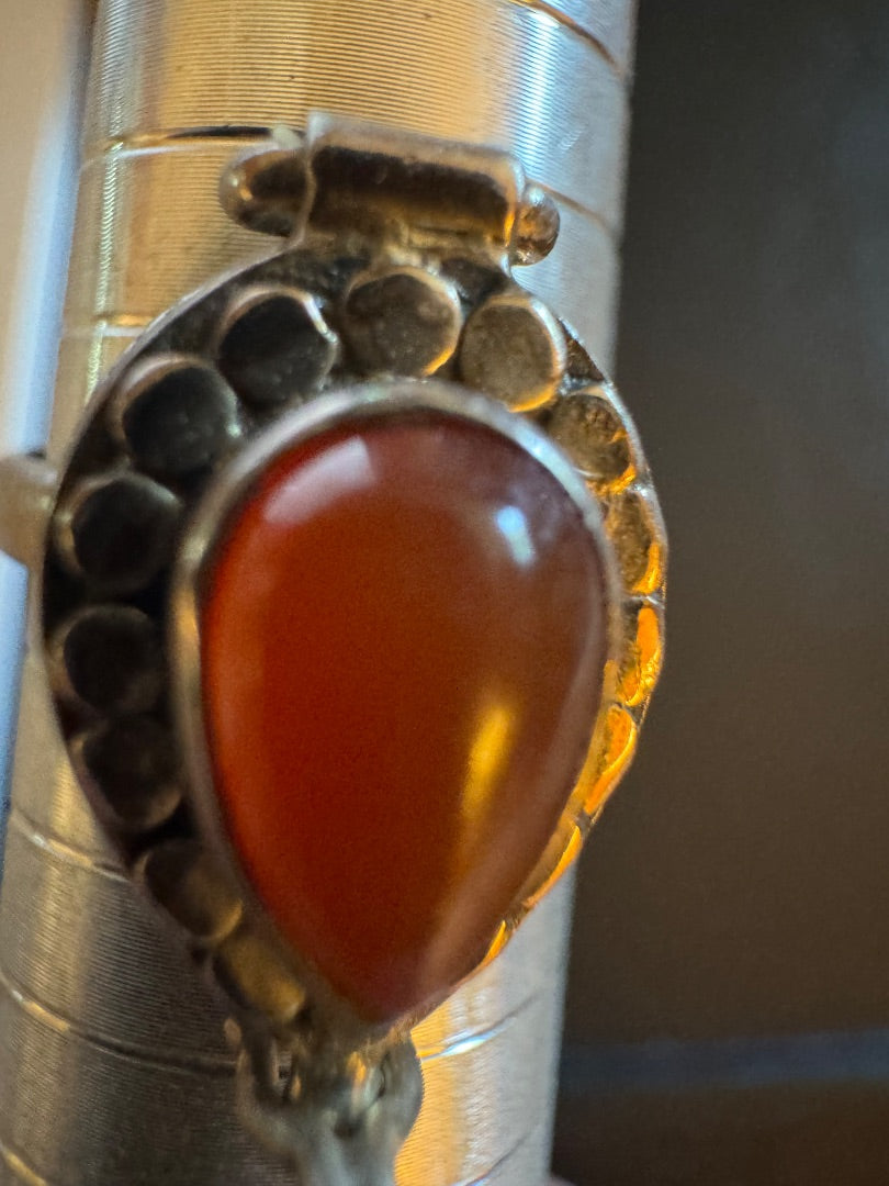 Orange 925 stamped poison ring 8 1/2