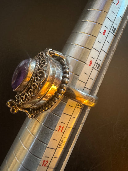 Purple 925 stamped poison ring 10
