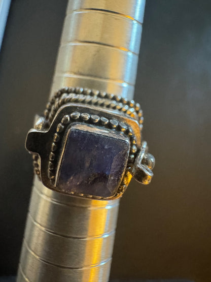 Square purple 925 stamped poison ring 5