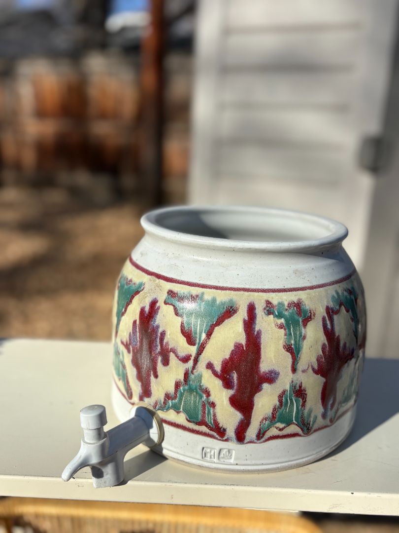 Handmade pottery water jug