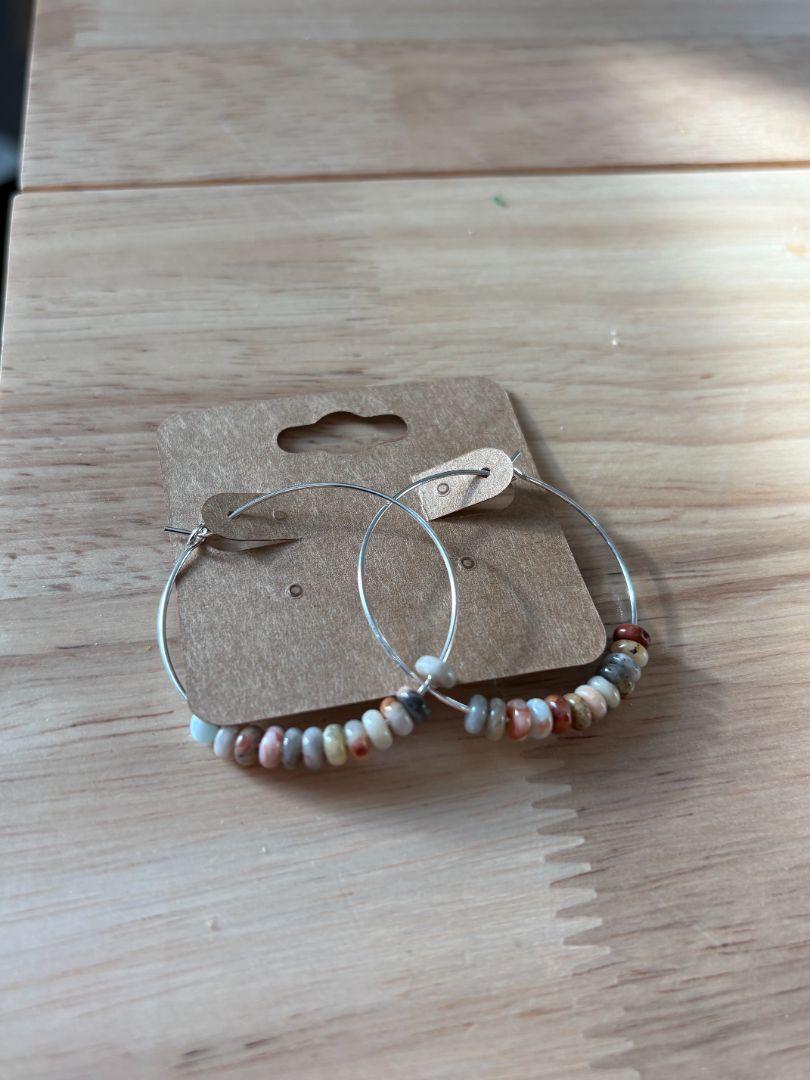 Large Hoop Beaded (red variety beads)