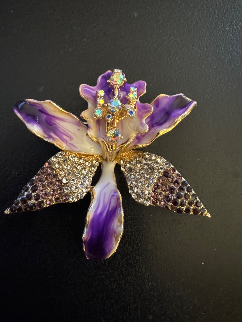 Purple Iris brooch