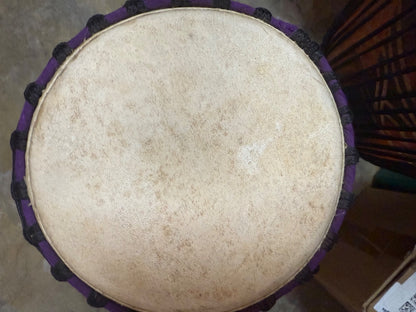 Orange African made Hand Drum, Large