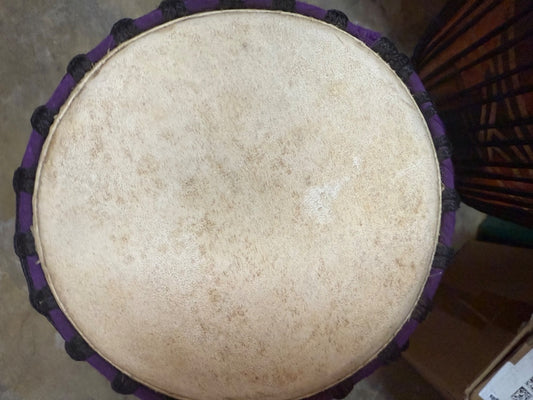 Orange African made Hand Drum, Large