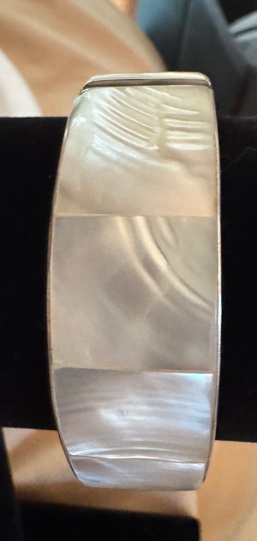 Mother of Pearl inlay cuff bracelet