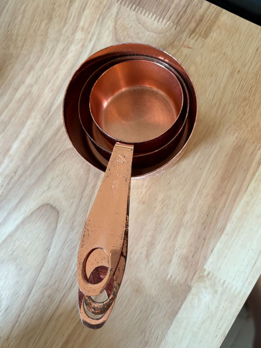 Copper measuring cup set